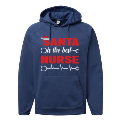 Santa Is The Best Nurse Nursing Christmas Cool Gift Performance Fleece Hoodie