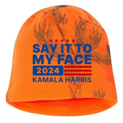 Say It To My Face Kamala Harris 2024 Kati - Camo Knit Beanie