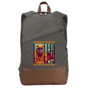 Something In The Orange Tells Me We're Not Done Donald Trump Cotton Canvas Backpack