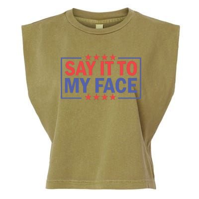 Say It To My Face Graphic Garment-Dyed Women's Muscle Tee