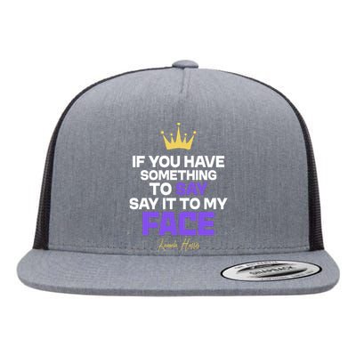 Say It To My Face Kamala Harris Flat Bill Trucker Hat