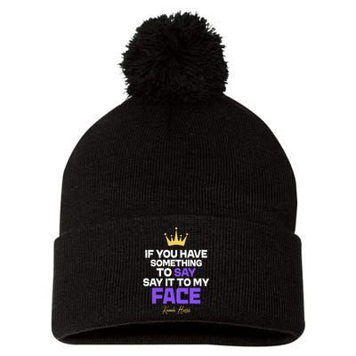 Say It To My Face Kamala Harris Pom Pom 12in Knit Beanie