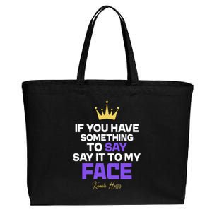 Say It To My Face Kamala Harris Cotton Canvas Jumbo Tote