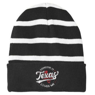 Someone In Texas Loves Me Texas Striped Beanie with Solid Band