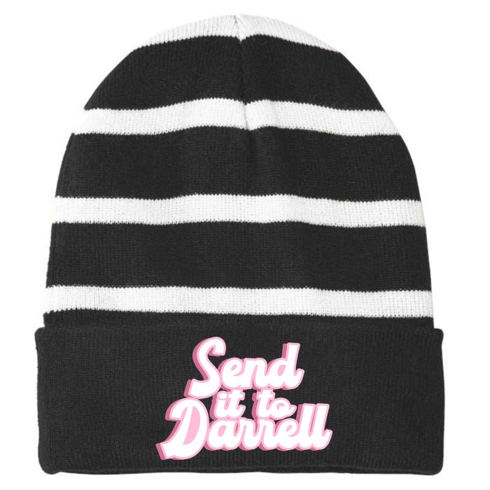 Send It To Darrell Striped Beanie with Solid Band