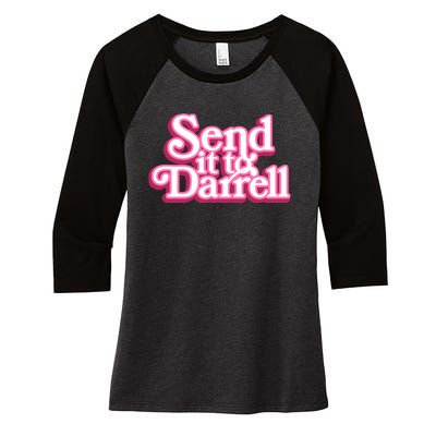 Send It To Darrell Women's Tri-Blend 3/4-Sleeve Raglan Shirt