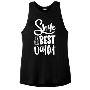 Smile Is The Best Outfit Cute Gift Ladies PosiCharge Tri-Blend Wicking Tank