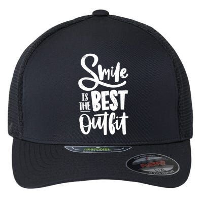 Smile Is The Best Outfit Cute Gift Flexfit Unipanel Trucker Cap