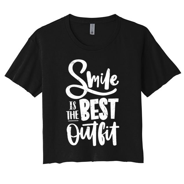 Smile Is The Best Outfit Cute Gift Crop Top