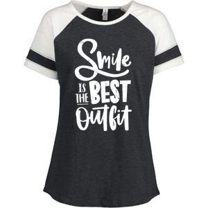 Smile Is The Best Outfit Cute Gift Enza Ladies Jersey Colorblock Tee