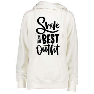 Smile Is The Best Outfit Cute Gift Womens Funnel Neck Pullover Hood