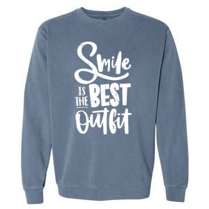 Smile Is The Best Outfit Cute Gift Garment-Dyed Sweatshirt