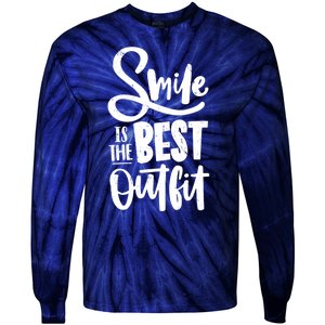 Smile Is The Best Outfit Cute Gift Tie-Dye Long Sleeve Shirt