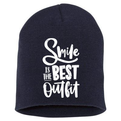 Smile Is The Best Outfit Cute Gift Short Acrylic Beanie