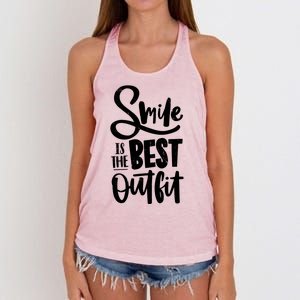 Smile Is The Best Outfit Cute Gift Women's Knotted Racerback Tank