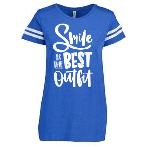 Smile Is The Best Outfit Cute Gift Enza Ladies Jersey Football T-Shirt