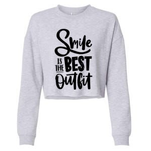 Smile Is The Best Outfit Cute Gift Cropped Pullover Crew