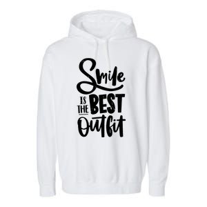 Smile Is The Best Outfit Cute Gift Garment-Dyed Fleece Hoodie