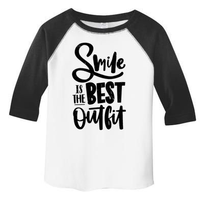 Smile Is The Best Outfit Cute Gift Toddler Fine Jersey T-Shirt