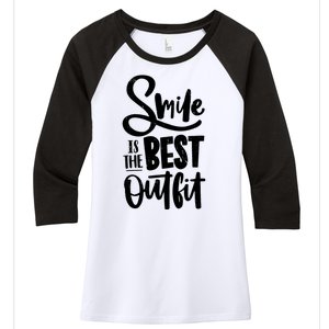 Smile Is The Best Outfit Cute Gift Women's Tri-Blend 3/4-Sleeve Raglan Shirt