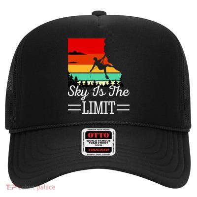 Sky Is The Limited Rock Climbing High Crown Mesh Back Trucker Hat