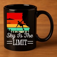 Sky Is The Limited Rock Climbing 11oz C Handle Ceramic Mug