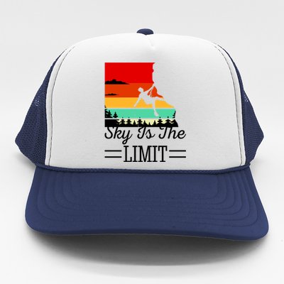 Sky Is The Limited Rock Climbing Trucker Hat