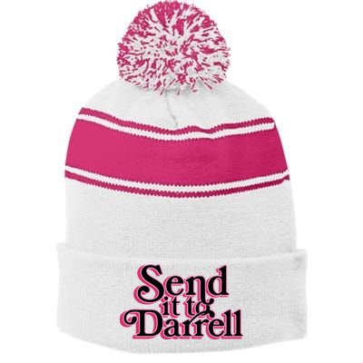 Send It To Darrell Stripe Pom Pom Beanie