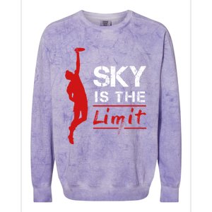 Sky Is The Limit Frisbee Sport Player Flying Disc Great Gift Colorblast Crewneck Sweatshirt