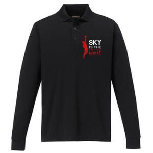 Sky Is The Limit Frisbee Sport Player Flying Disc Great Gift Performance Long Sleeve Polo