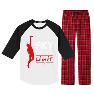 Sky Is The Limit Frisbee Sport Player Flying Disc Great Gift Raglan Sleeve Pajama Set