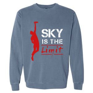 Sky Is The Limit Frisbee Sport Player Flying Disc Great Gift Garment-Dyed Sweatshirt