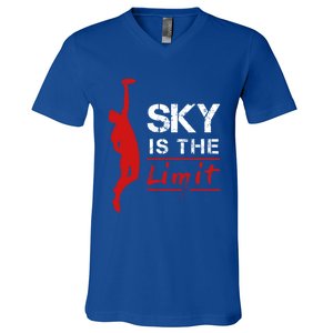 Sky Is The Limit Frisbee Sport Player Flying Disc Great Gift V-Neck T-Shirt