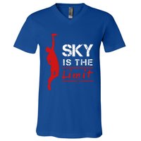 Sky Is The Limit Frisbee Sport Player Flying Disc Great Gift V-Neck T-Shirt