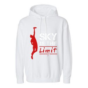 Sky Is The Limit Frisbee Sport Player Flying Disc Great Gift Garment-Dyed Fleece Hoodie