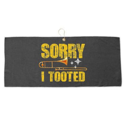 Sorry I Tooted Trombone Trombonist Music Brass Wind Player Large Microfiber Waffle Golf Towel