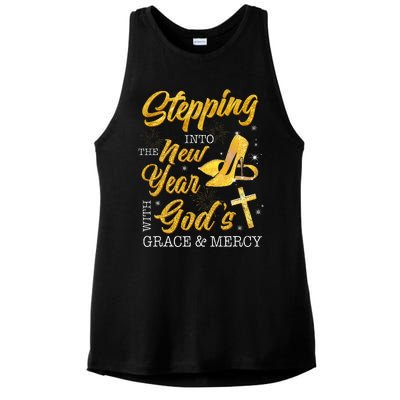 Stepping Into The New Year With Gods Grace And Mercy  Ladies PosiCharge Tri-Blend Wicking Tank