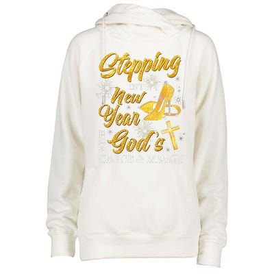 Stepping Into The New Year With Gods Grace And Mercy  Womens Funnel Neck Pullover Hood