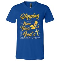 Stepping Into The New Year With Gods Grace And Mercy  V-Neck T-Shirt