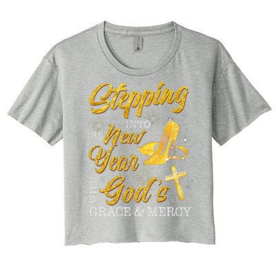 Stepping Into The New Year With Gods Grace And Mercy  Women's Crop Top Tee