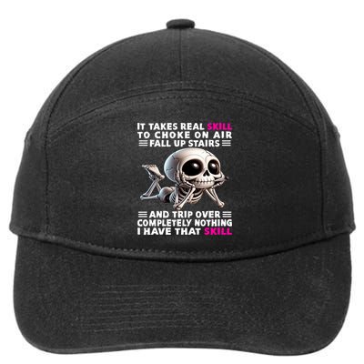 Skeleton It Takes Real Skill To Choke On Air Fall Up Stairs Sweat 7-Panel Snapback Hat