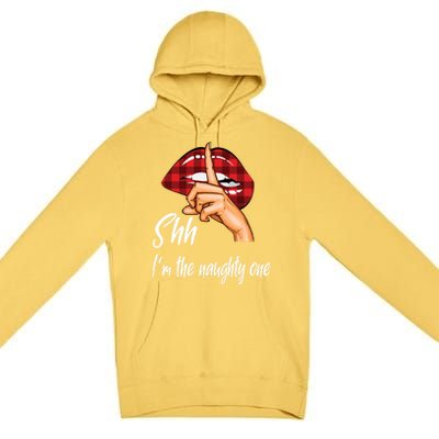 Shh IM The Naughty One Christmas Xmas Cute Gift Premium Pullover Hoodie