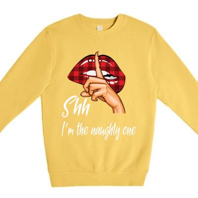 Shh IM The Naughty One Christmas Xmas Cute Gift Premium Crewneck Sweatshirt