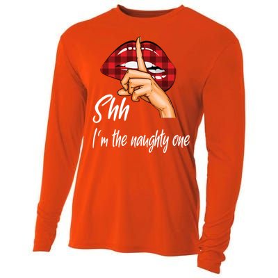 Shh IM The Naughty One Christmas Xmas Cute Gift Cooling Performance Long Sleeve Crew