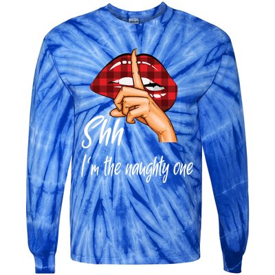 Shh IM The Naughty One Christmas Xmas Cute Gift Tie-Dye Long Sleeve Shirt