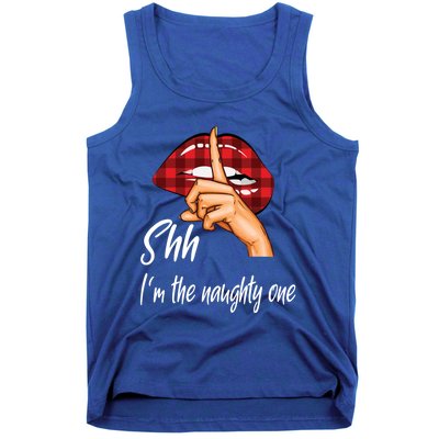 Shh IM The Naughty One Christmas Xmas Cute Gift Tank Top