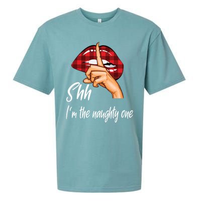 Shh IM The Naughty One Christmas Xmas Cute Gift Sueded Cloud Jersey T-Shirt