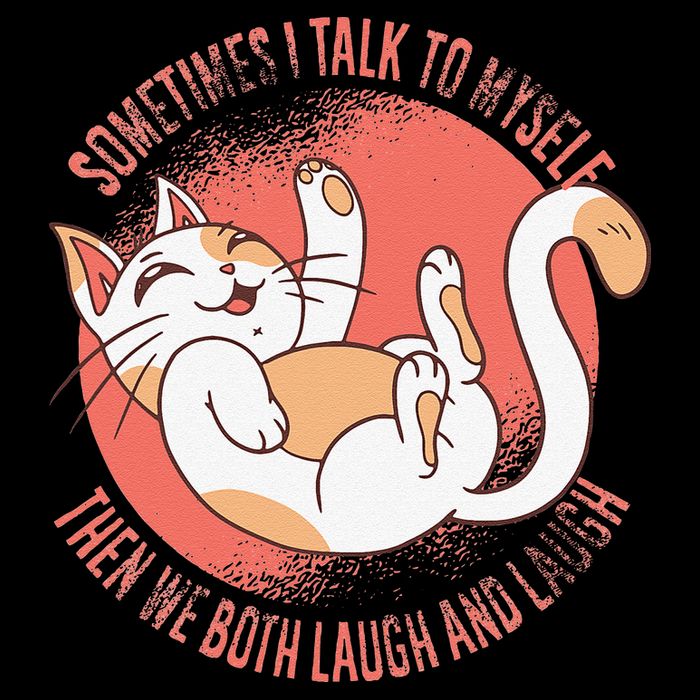 Sometimes I Talk To Myself Then We Both Laugh Funny Cat Sustainable Bucket Hat
