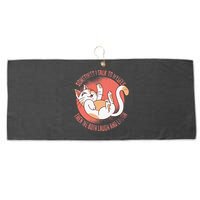 Sometimes I Talk To Myself Then We Both Laugh Funny Cat Large Microfiber Waffle Golf Towel