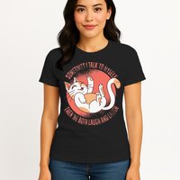 Sometimes I Talk To Myself Then We Both Laugh Funny Cat Womens T-Shirt